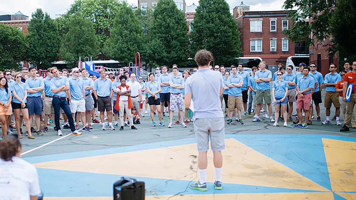 160 Bain Capital Credit employees join City Year at the McKay School in East Boston for a day of service